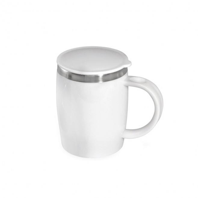 Caneca Plástica Com Aço Inox 400ml Personalizada com Logo