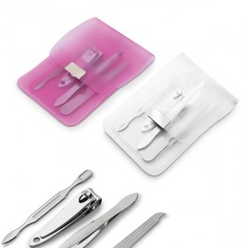Kit Manicure 4 Peças em Bolsa de PVC Personalizado